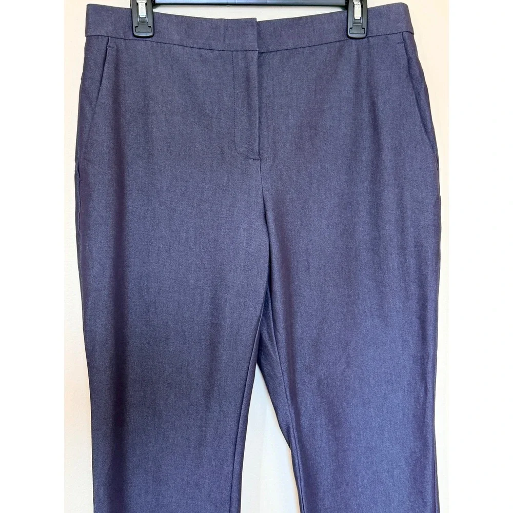 Ann Taylor Navy Blue Scalloped Embroidered Hem Ankle Pants Womens 10 Trousers